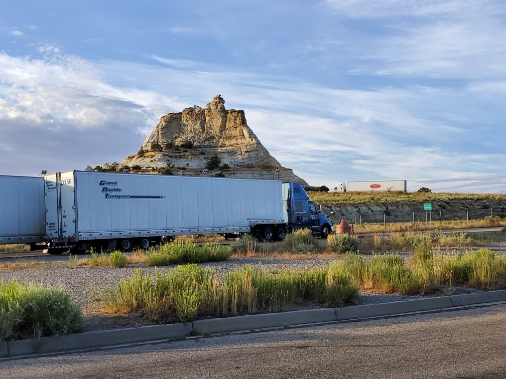 blue truck of